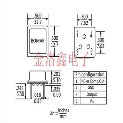B19005-BDMHP-20.000000,Bomar石英插件晶振,B19005溫補(bǔ)差分晶振